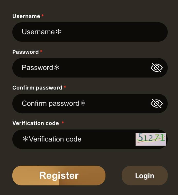 Register page - preview